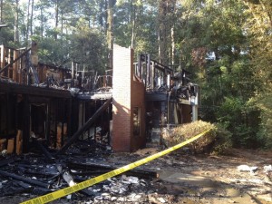 Devastation of fire in Aiken, South Carolina
